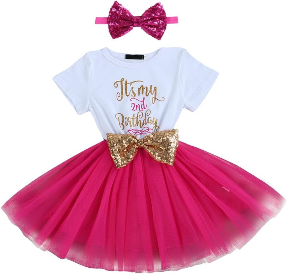 FYMNSI It's My 1st / 2nd Birthday Baby Toddler Kids Girl Cake Smash Tutu Dress Shiny Sequin Bow Headband Princess Party Outfit Photo Props Set 2pcs - Image 104
