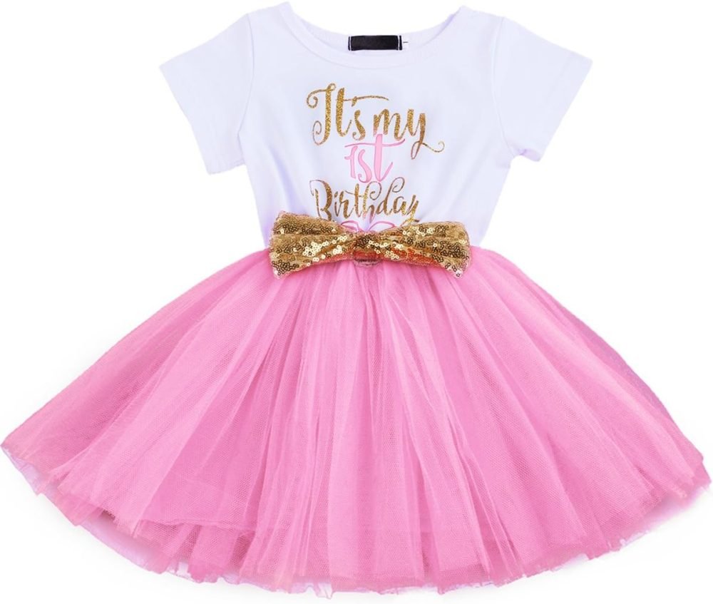 FYMNSI It's My 1st / 2nd Birthday Baby Toddler Kids Girl Cake Smash Tutu Dress Shiny Sequin Bow Headband Princess Party Outfit Photo Props Set 2pcs - Image 110