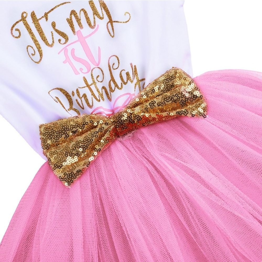 FYMNSI It's My 1st / 2nd Birthday Baby Toddler Kids Girl Cake Smash Tutu Dress Shiny Sequin Bow Headband Princess Party Outfit Photo Props Set 2pcs - Image 111