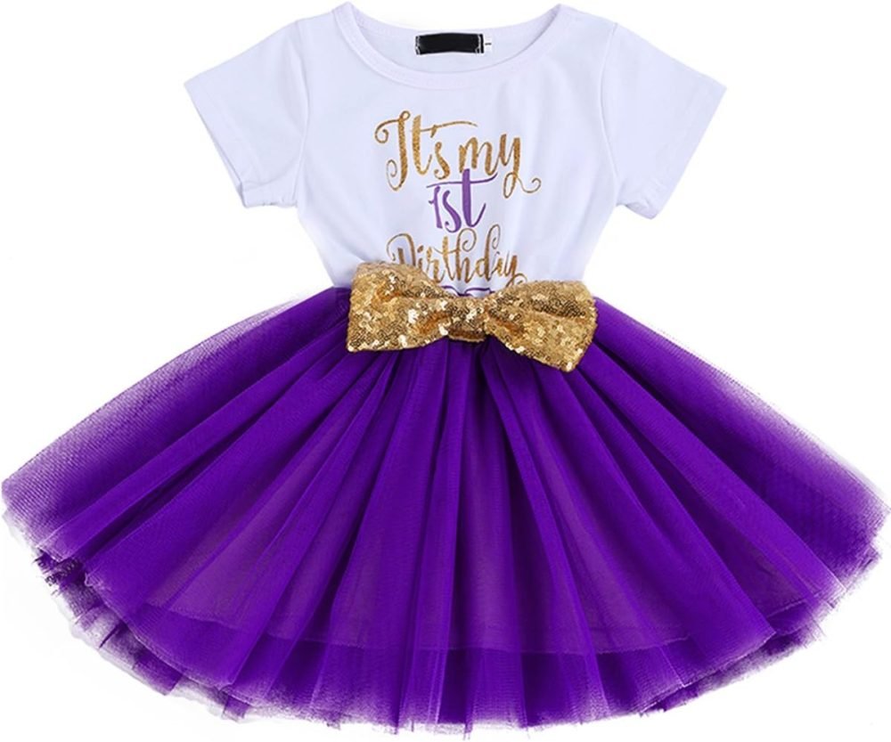 FYMNSI It's My 1st / 2nd Birthday Baby Toddler Kids Girl Cake Smash Tutu Dress Shiny Sequin Bow Headband Princess Party Outfit Photo Props Set 2pcs - Image 122
