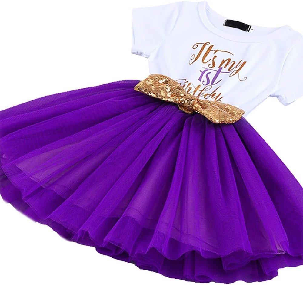 FYMNSI It's My 1st / 2nd Birthday Baby Toddler Kids Girl Cake Smash Tutu Dress Shiny Sequin Bow Headband Princess Party Outfit Photo Props Set 2pcs - Image 123