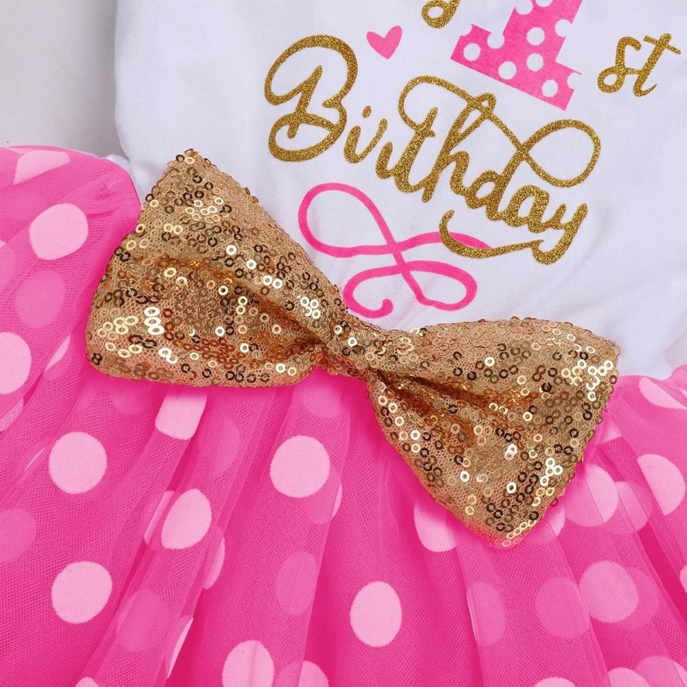 FYMNSI It's My 1st / 2nd Birthday Baby Toddler Kids Girl Cake Smash Tutu Dress Shiny Sequin Bow Headband Princess Party Outfit Photo Props Set 2pcs - Image 127