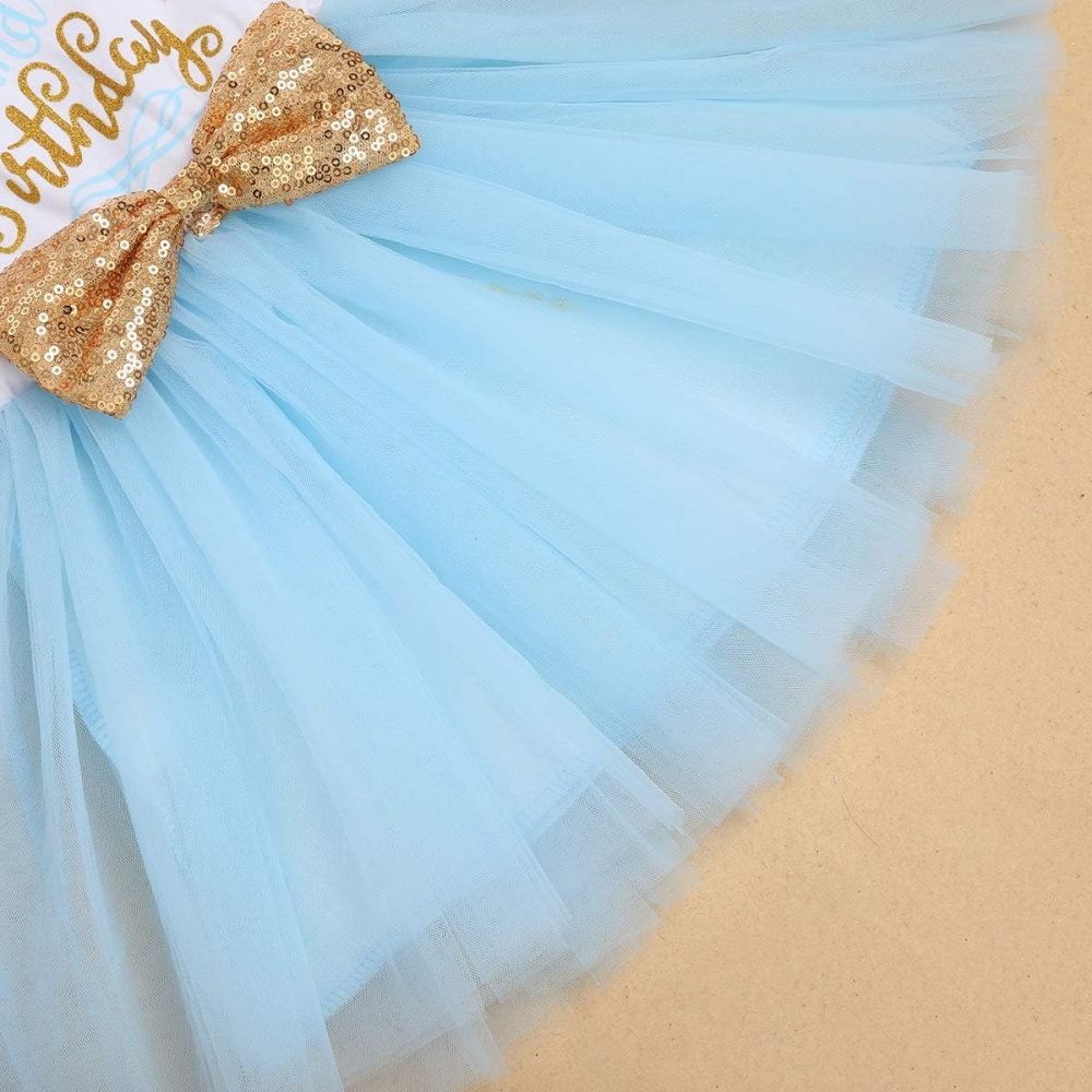FYMNSI It's My 1st / 2nd Birthday Baby Toddler Kids Girl Cake Smash Tutu Dress Shiny Sequin Bow Headband Princess Party Outfit Photo Props Set 2pcs - Image 133