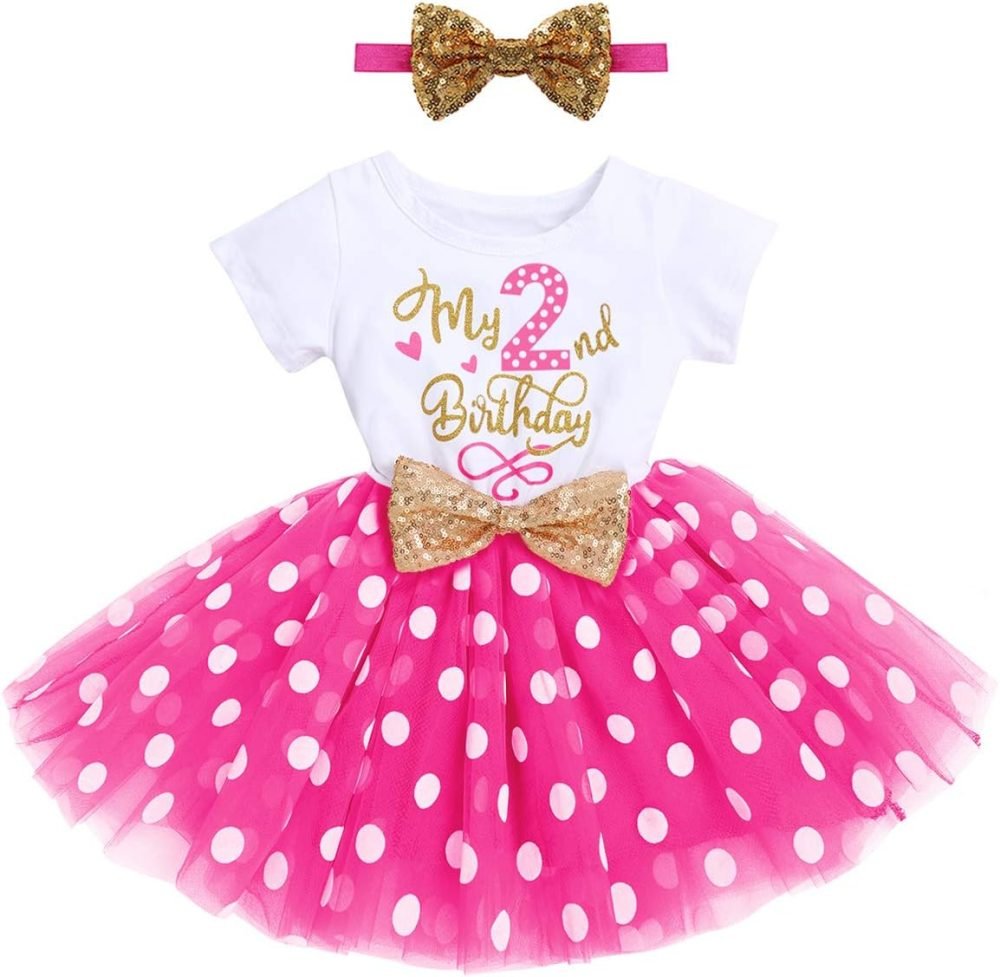 FYMNSI It's My 1st / 2nd Birthday Baby Toddler Kids Girl Cake Smash Tutu Dress Shiny Sequin Bow Headband Princess Party Outfit Photo Props Set 2pcs - Image 144
