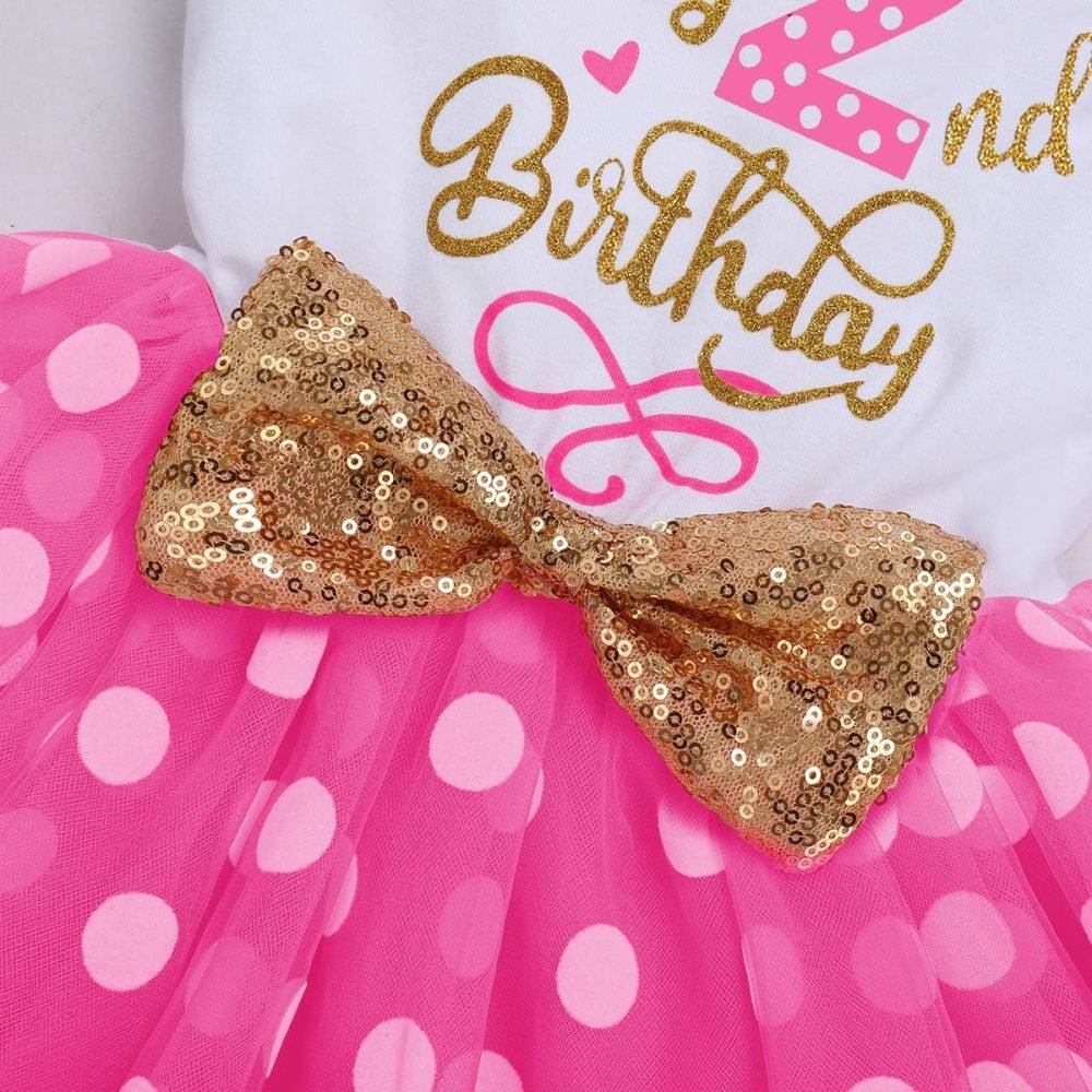 FYMNSI It's My 1st / 2nd Birthday Baby Toddler Kids Girl Cake Smash Tutu Dress Shiny Sequin Bow Headband Princess Party Outfit Photo Props Set 2pcs - Image 148