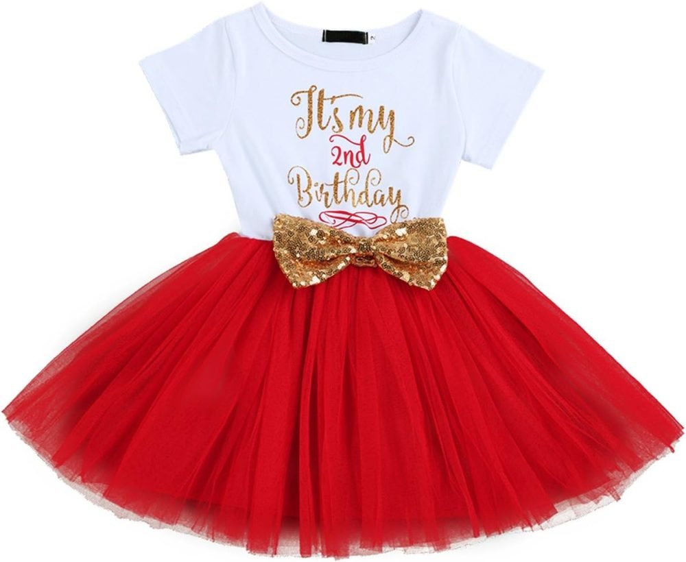 FYMNSI It's My 1st / 2nd Birthday Baby Toddler Kids Girl Cake Smash Tutu Dress Shiny Sequin Bow Headband Princess Party Outfit Photo Props Set 2pcs - Image 151
