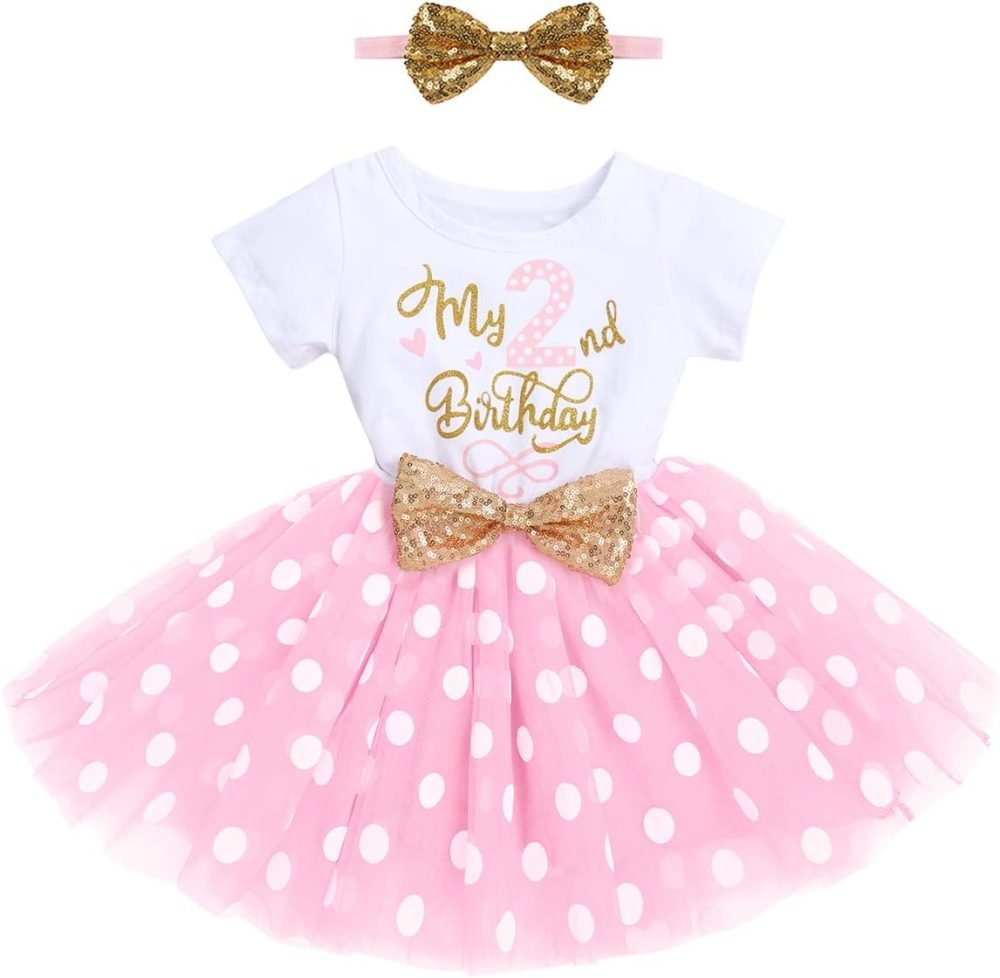 FYMNSI It's My 1st / 2nd Birthday Baby Toddler Kids Girl Cake Smash Tutu Dress Shiny Sequin Bow Headband Princess Party Outfit Photo Props Set 2pcs - Image 158