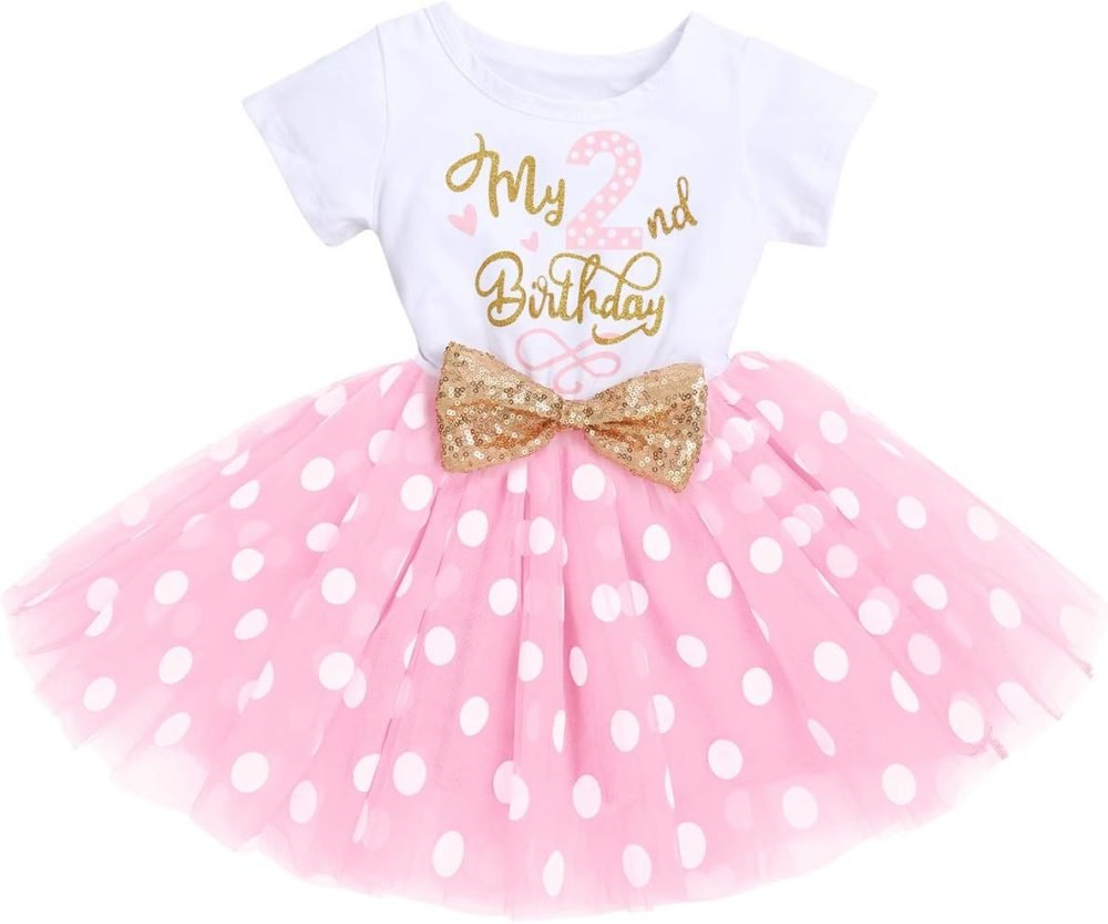 FYMNSI It's My 1st / 2nd Birthday Baby Toddler Kids Girl Cake Smash Tutu Dress Shiny Sequin Bow Headband Princess Party Outfit Photo Props Set 2pcs - Image 159
