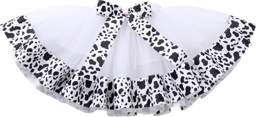 FYMNSI Baby Girl's 1st / 2nd / 3rd Cow Theme Birthday Party Cake Smash Outfit Short Sleeve Romper Tutu Skirt Bowknot Headband 3pcs Set - Image 16