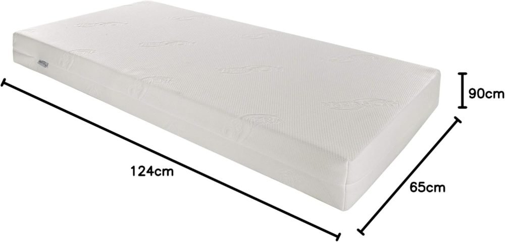 Love For Sleep JACOB Wooden Baby Cot Bed 120x60cm FREE Deluxe Aloe Vera Mattress, Safety Wooden Barrier & Teething Rails (White) - Image 12