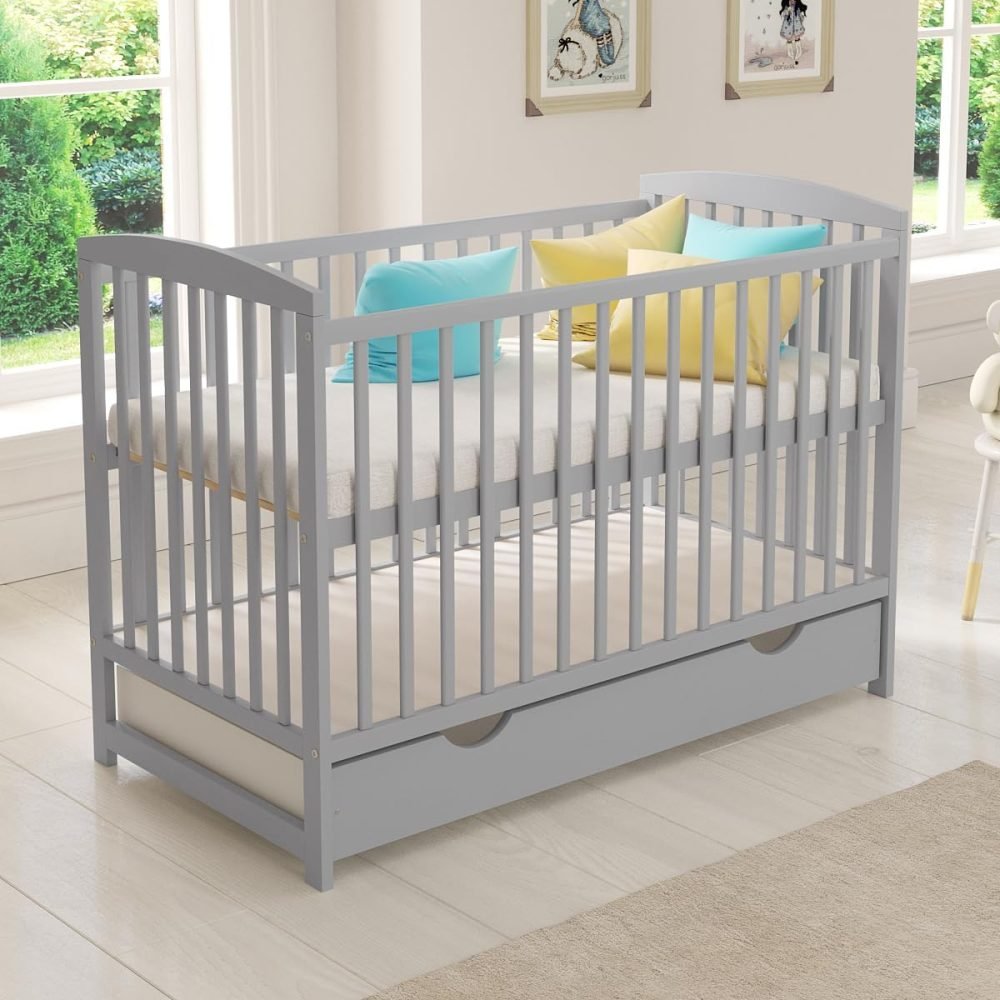 Love For Sleep JACOB Wooden Baby Cot Bed 120x60cm FREE Deluxe Aloe Vera Mattress, Safety Wooden Barrier & Teething Rails (White) - Image 17