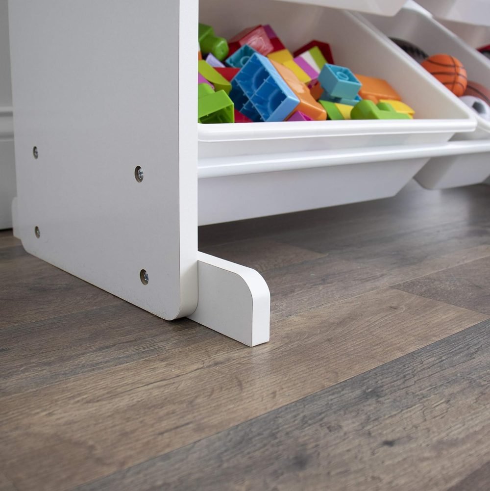 Humble Crew Children's Shelf, Toy Organiser Shelf with 9 Storage Boxes, White/White - Image 7