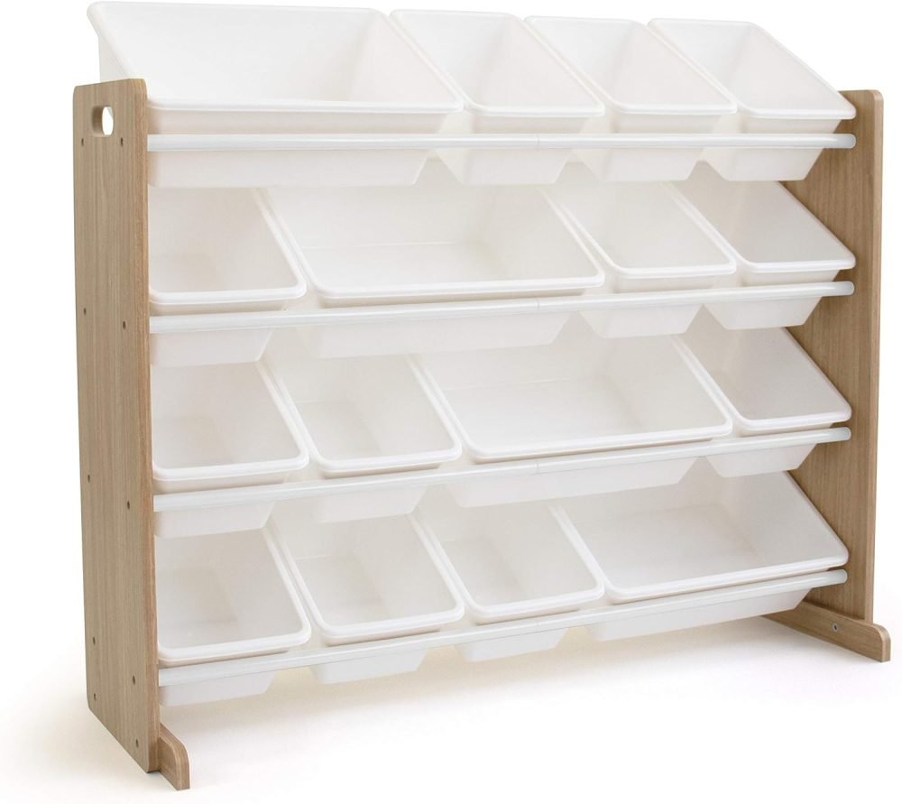 Humble Crew Children's Shelf, Toy Organiser Shelf with 9 Storage Boxes, White/Grey - Image 38