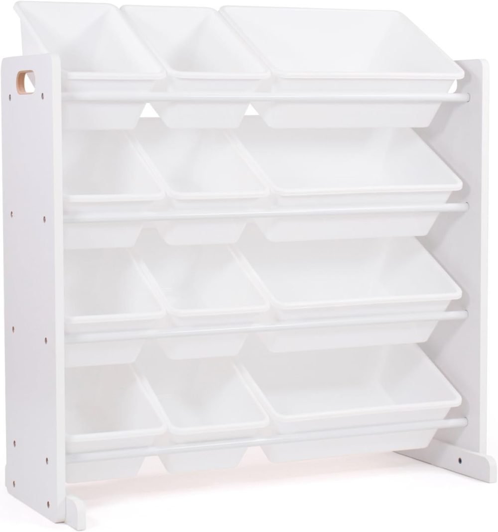 Humble Crew Children's Shelf, Toy Organiser Shelf with 9 Storage Boxes, White/Grey - Image 78