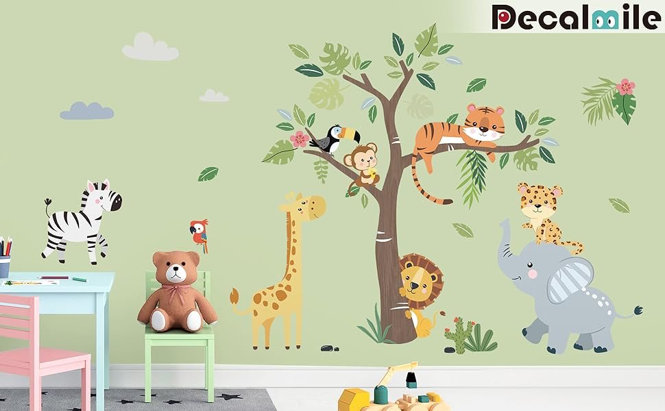 decalmile Monkey Climbing Tree Wall Decals
