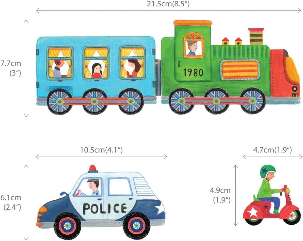 DECOWALL SG3-2308 The Road and Transports Kids Wall Stickers Decals Peel and Stick Removable for Nursery Bedroom Living Room Art murals Decorations - Image 5