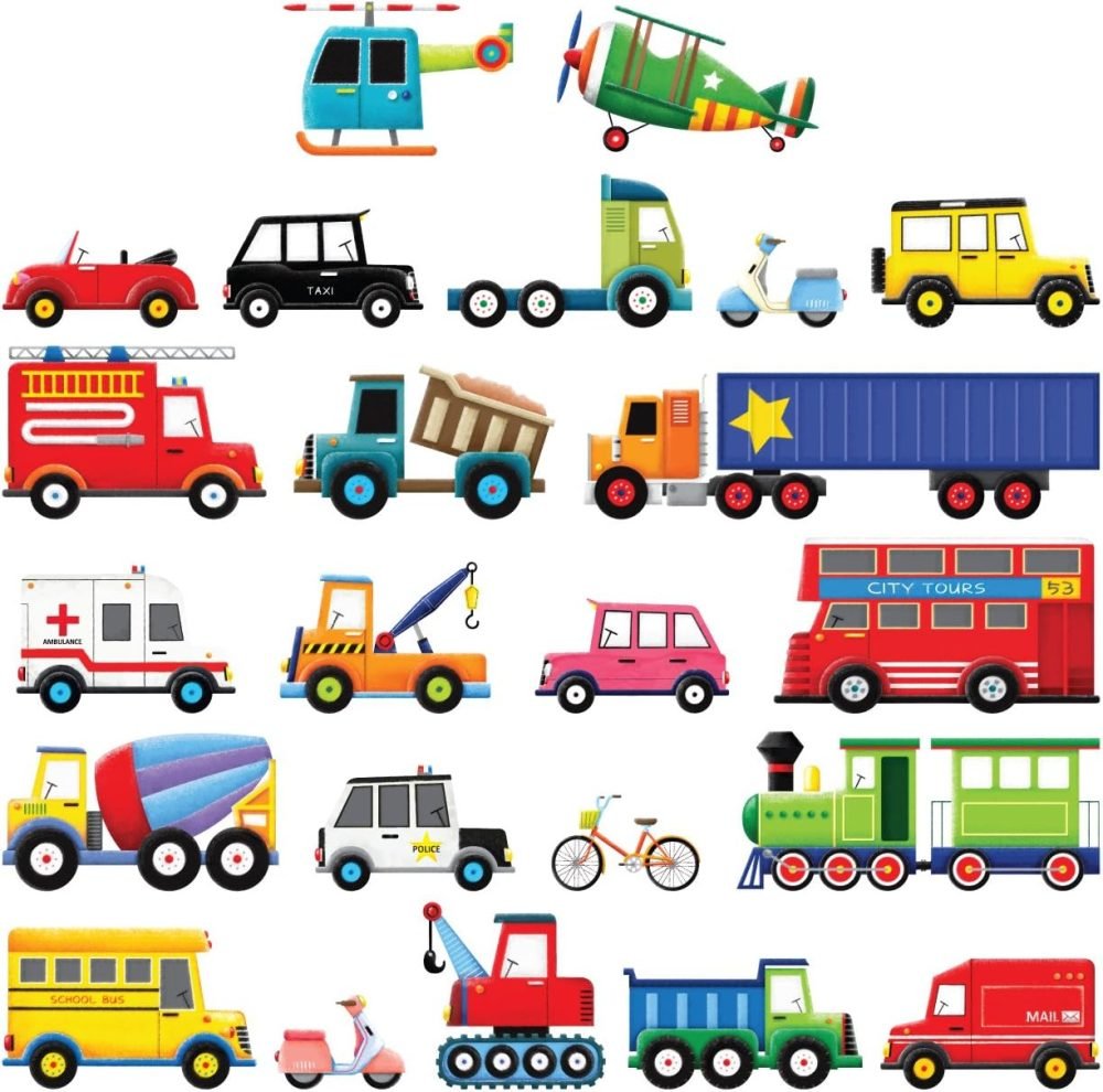 DECOWALL SG3-2308 The Road and Transports Kids Wall Stickers Decals Peel and Stick Removable for Nursery Bedroom Living Room Art murals Decorations - Image 8