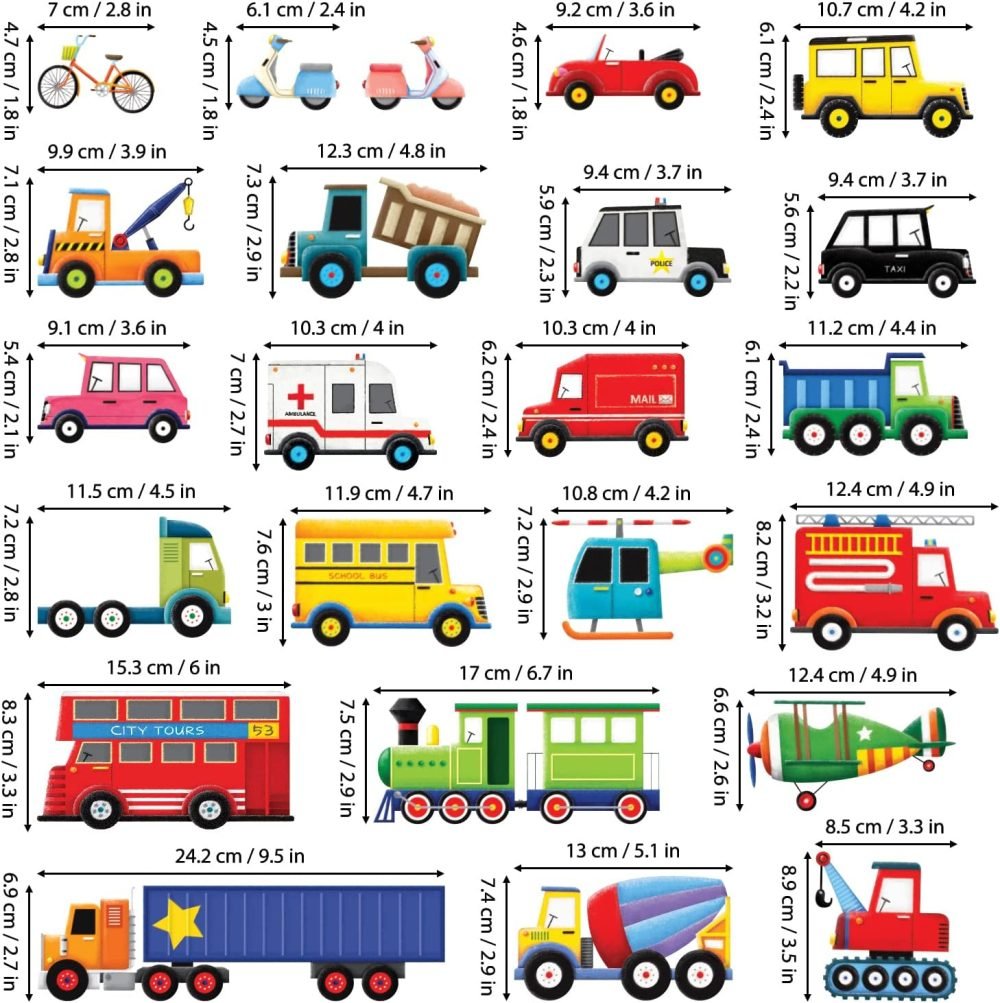 DECOWALL SG3-2308 The Road and Transports Kids Wall Stickers Decals Peel and Stick Removable for Nursery Bedroom Living Room Art murals Decorations - Image 13