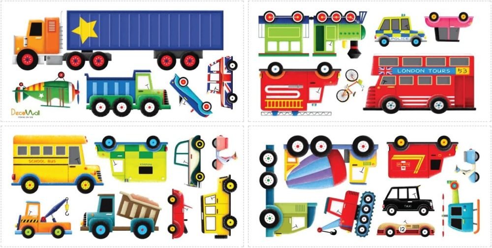 DECOWALL DS-8047 Construction Vehicles Road Wall Stickers Truck Excavator Cars Transportation Decals for Kids Boys Bedroom Nursery Playroom Living Room Art Decor Removable - Image 18