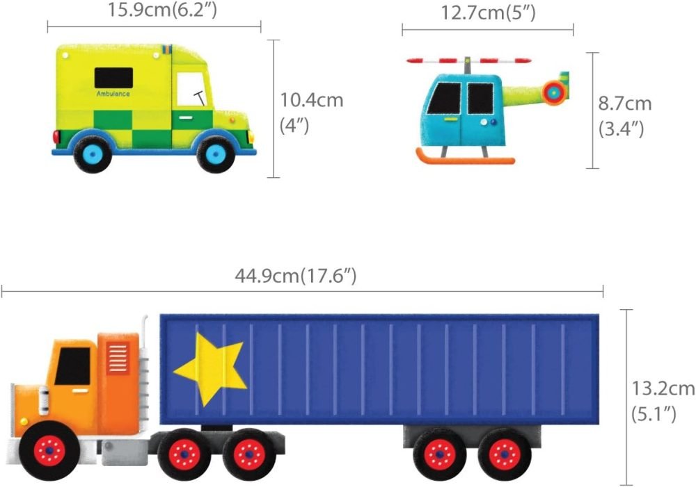 DECOWALL DS-8047 Construction Vehicles Road Wall Stickers Truck Excavator Cars Transportation Decals for Kids Boys Bedroom Nursery Playroom Living Room Art Decor Removable - Image 19